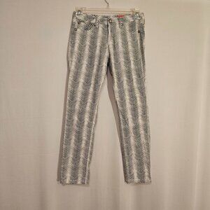 Stylish Black and White Patterned Women Jeans Sz 4